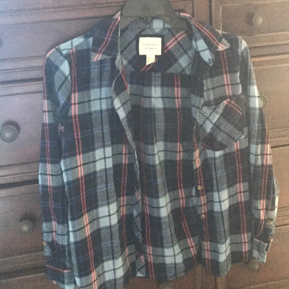 Blue forever21 flannel